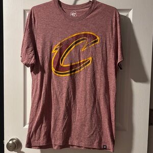 47 Men's Cavs Burgundy and Yellow Logo Tee